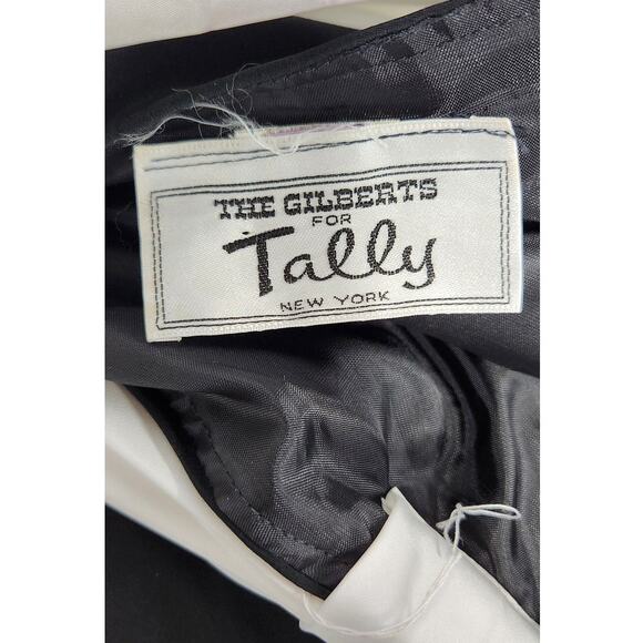 Rare VTG The Gilberts For Tally Maxi One Shoulder Black Dress White Bow, Size 8 - Picture 11 of 14